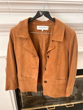 Gerard Darel Suede Blazer in Camel Brown